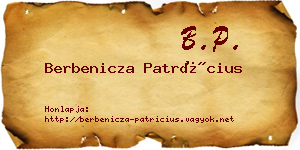 Berbenicza Patrícius névjegykártya